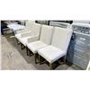 Image 1 : 4 WHITE FABRIC DINING ROOM CHAIRS