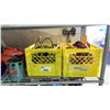 Image 2 : SHELF OF ASSORTED ITEMS, INCLUDING: ROPE HELMET, TOOLBOX & MORE