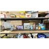Image 1 : SHELF OF ASSORTED ITEMS, INCLUDING: VANITY MIRROR BATH ACCESSORIES, SPICE RACK & MORE