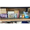 Image 3 : SHELF OF ASSORTED ITEMS, INCLUDING: VANITY MIRROR BATH ACCESSORIES, SPICE RACK & MORE