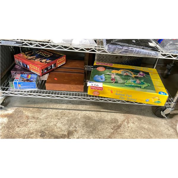 SHELF OF ASSORTED GAMES & MORE