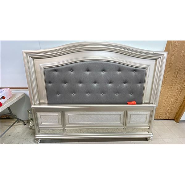 KING SIZE BED FRAME,  HEADBOARD, FOOTBOARD & RAILS