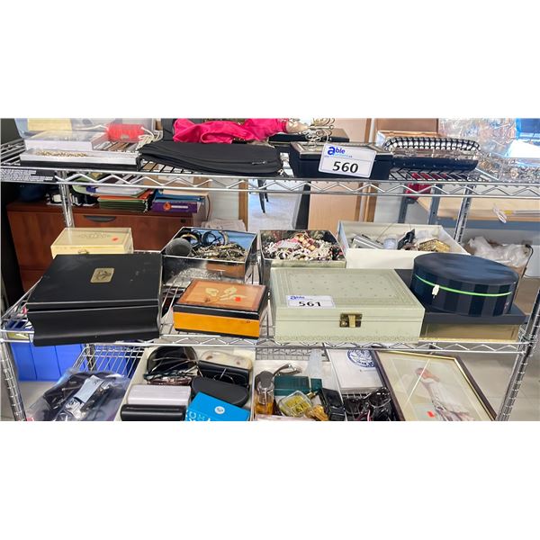 ASSORTED COSTUME JEWELRY, JEWELRY BOXES & MORE