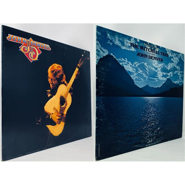 John Denver LP Pair: Self-Titled Album + Mitchell Trio 'Beginnings'