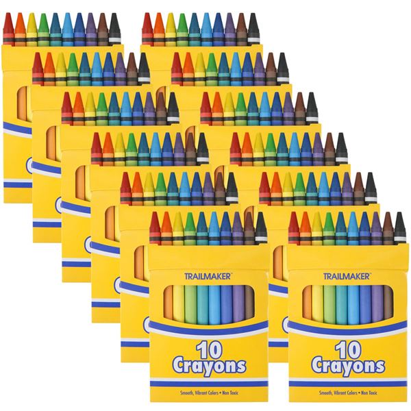 NEW 12 X 10 TRAIL MAKER BRIGHT WAX CRAYONS