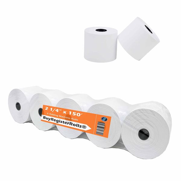 NEW 5 ROLLS ADDING MACHINE PAPER 2 1/4 X 150"
