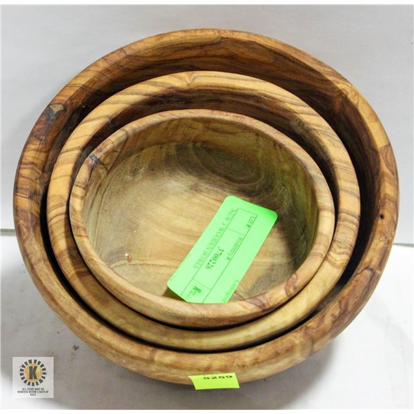 NEW 3 WOODEN BOWLS