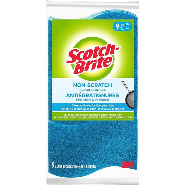 NEW PACK OF 9 NON-SCRATCH SCRUBBER CLEANING SPONGE
