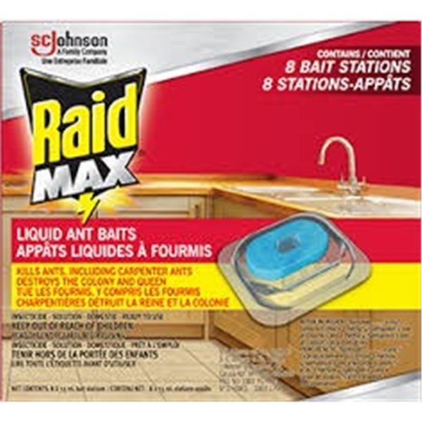 NEW 8 BAIT STATIONS RAID MAX LIQUID ANTS