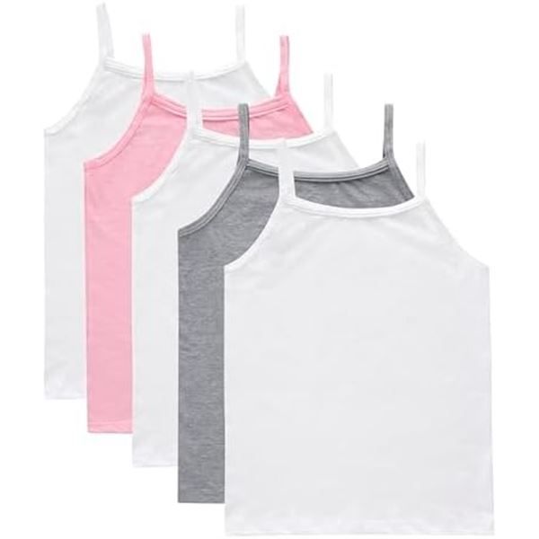NEW 5 HANES GIRLS TAGLESS CAMIS