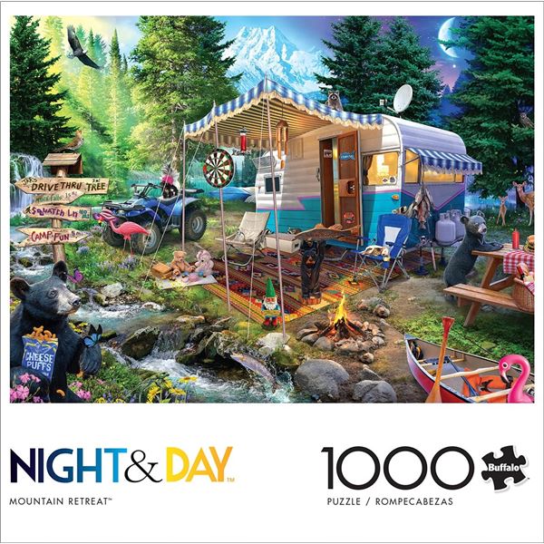 NEW 1000 PUZZLE NIGHT & DAY MOUNTAIN RETREAT