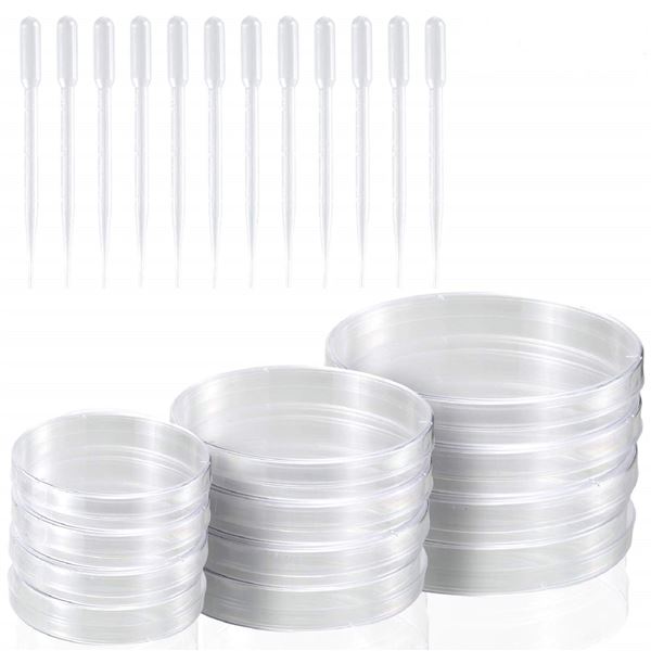 NEW 12 PACK PETRI DISH SET WITH LIDS