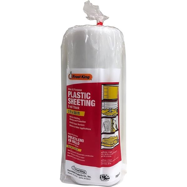NEW 3 X 50FT FROST KING CLEAR ALL PURPOSE SHEETING