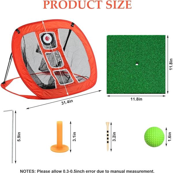 NEW GOLF CHIPPING NET SQUARE ORANGE-LARGE