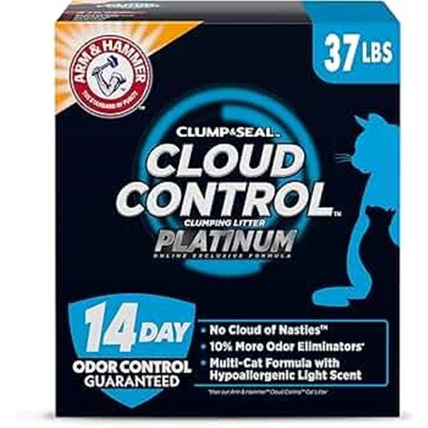 NEW 37LB ARM & HAMMER CLOUDCONTROL PLATINUM LITTER