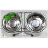 Image 1 : NEW DUAL PET FEED DISH + WATER DISH WITH HOLDER