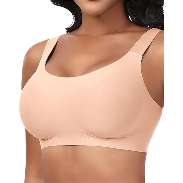 NEW GANADO WIRELESS BRA COFFEE XL
