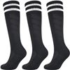 Image 1 : NEW 3 PAIRS MARCHARE BOYS SOCCER SOCKS BLACK
