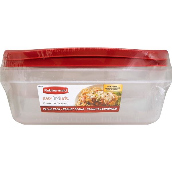 NEW 5 RUBBERMAID 1.3L CONTAINERS