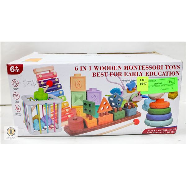 NEW 6 IN 1 WOODEN MONTESSORI TOYS