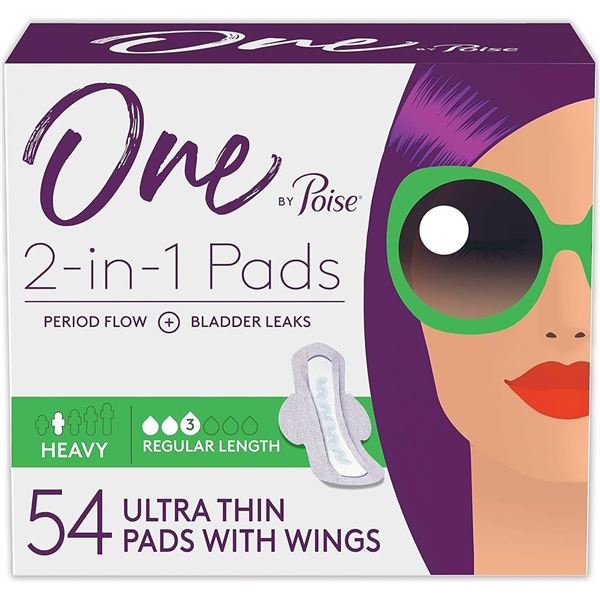 NEW 18 ULTRA THIN PADS ONE POISE 2-IN-1 PADS