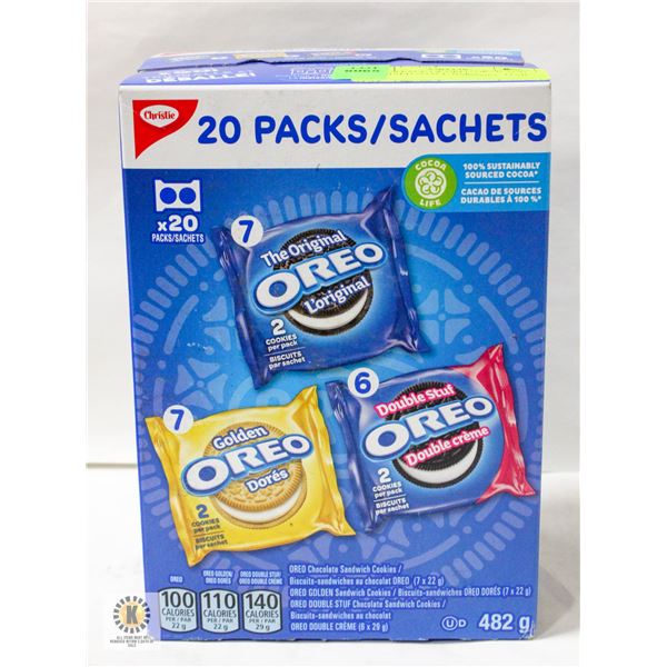 NEW 20 PACK OF OREO GRAB AND GO MIXED SNACK PAKS