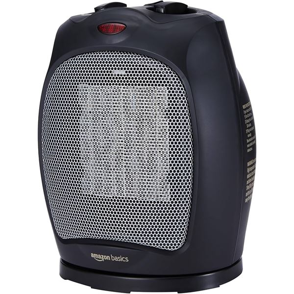 NEW AMAZON BASICS CERAMIC PERSONAL HEATER BLACK