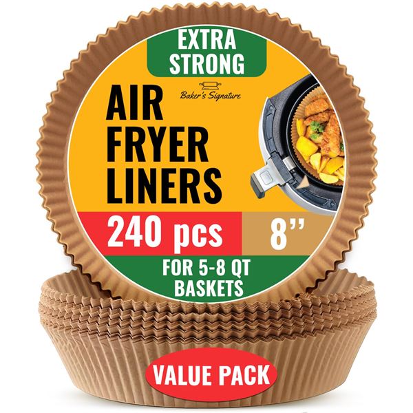 NEW 240 PIECES BAKERS SIGNATURE AIR FRYER LINERS
