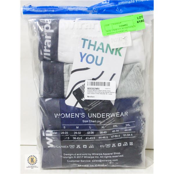 NEW 4 WIRAPA WOMENS BOXER BRIEFS UNDERWEAR