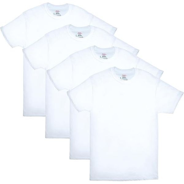 NEW 4 HANES TAGLESS T-SHIRT MEDIUM