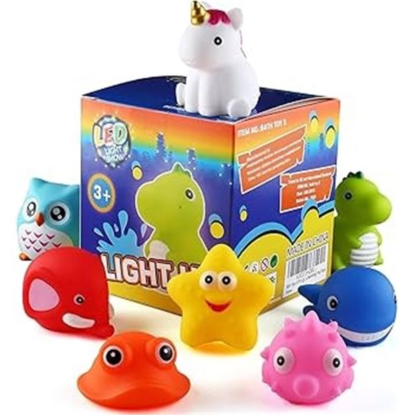 NEW 8 PIECE BATH TOYS LIGHTS SWIMMING POOL PARTY