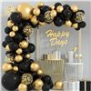 Image 1 : NEW HUI BLACK & GOLD PARTY BALLOONS KIT