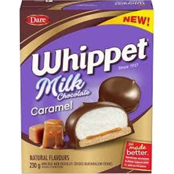 NEW 3 X 230G DARE WHIPPET MILK CHOCOLATE CARAMEL