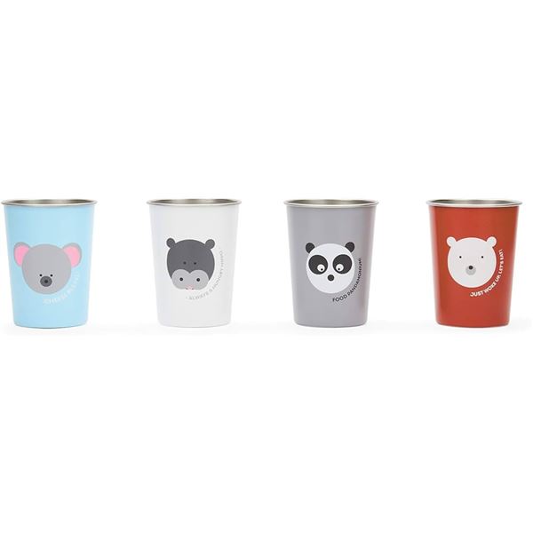 NEW 4 SET RED ROVER BAMBOO FIBRE CUPS-ANIMALS