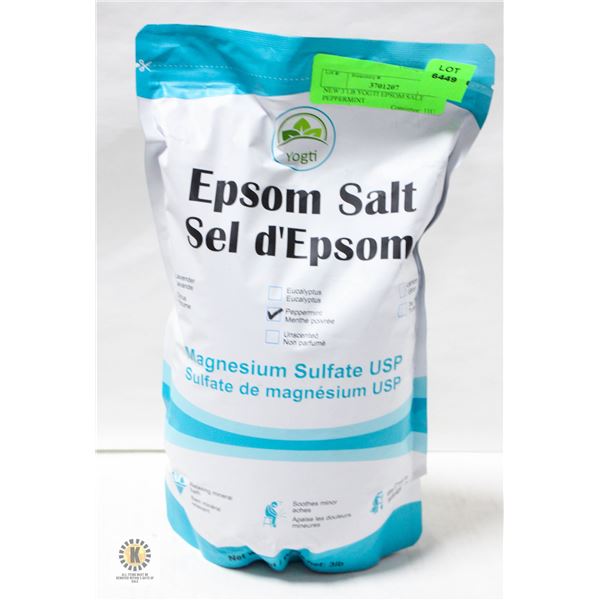 NEW 3 LB YOGTI EPSOM SALT PEPPERMINT