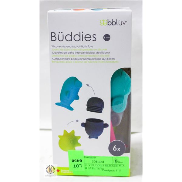 NEW BBLUV BUDDIES SILICONE MIX & MATCH BATH TOYS