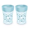 Image 1 : NEW 2 X 10OZ NUK FLOW CONTROL SIP TRAINER CUP BLUE