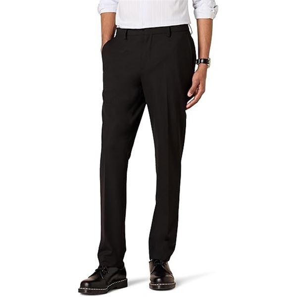 NEW AMAZON ESSENTIALS 34 X 30 BLACK DRESS PANTS