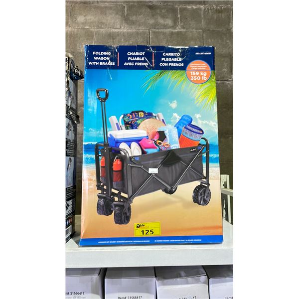 FOLDING WAGON WITH BRAKES (UNKNOWN CONDITION, MAY BE MISSING PARTS & PIECES)