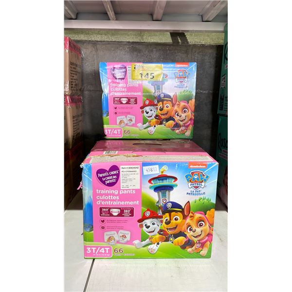 3 CASES OF 66 PAW PATROL TRAINING PANTS 3T/4T
