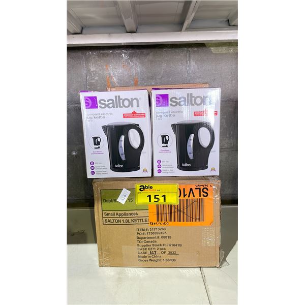 4 CASES OF SALTON COMPACT ELECTRIC JUG KETTLES
