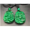 Image 2 : TWO HORSE CARVED PENDANTS OF A DYED JADE SUBSTITUTE.