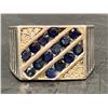 Image 1 : STERLING SILVER NATURAL BLUE SAPPHIRE AND COLOURLESS CUBIC ZICONIA GENTS DRESS RING