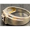 Image 2 : STERLING SILVER DIAMOND  SYNTHETIC BLUE SAPPHIRE GENTS DRESS RING 10.45MM APPROX. 0.25CT