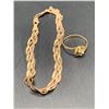 Image 1 : 10KT TRI COLOUR GOLD BRACELET 3.60 GRAMS APPRAISAL SCRAP VALUE $180 & 10K YELLOW GOLD RING WITH