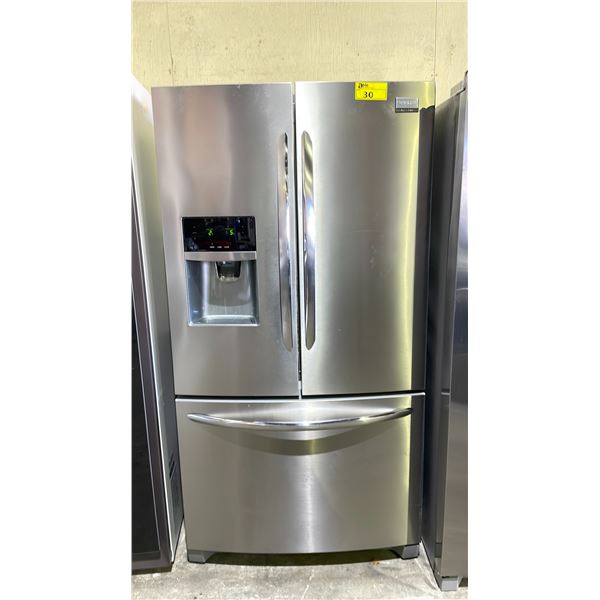 FRIGIDAIRE GALLERY STAINLESS STEEL FRENCH DOOR FRIDGE WITH ROLLOUT FREEZER & WATER/ICE DISPENSER