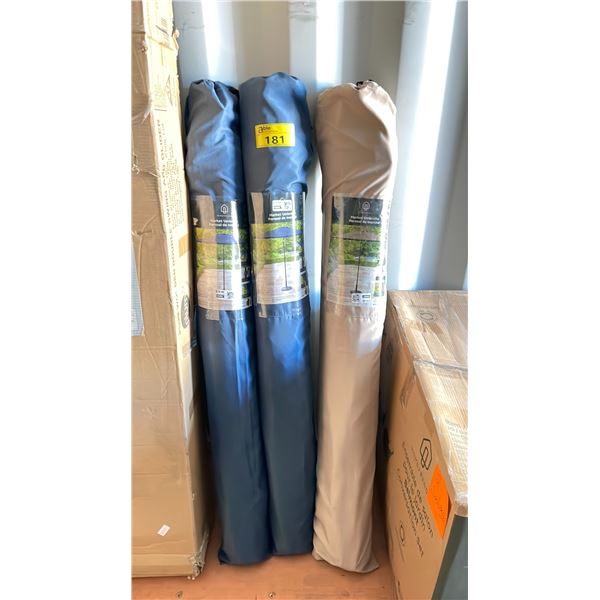 3 ASSORTED HOMETRENDS MARKET UMBRELLAS