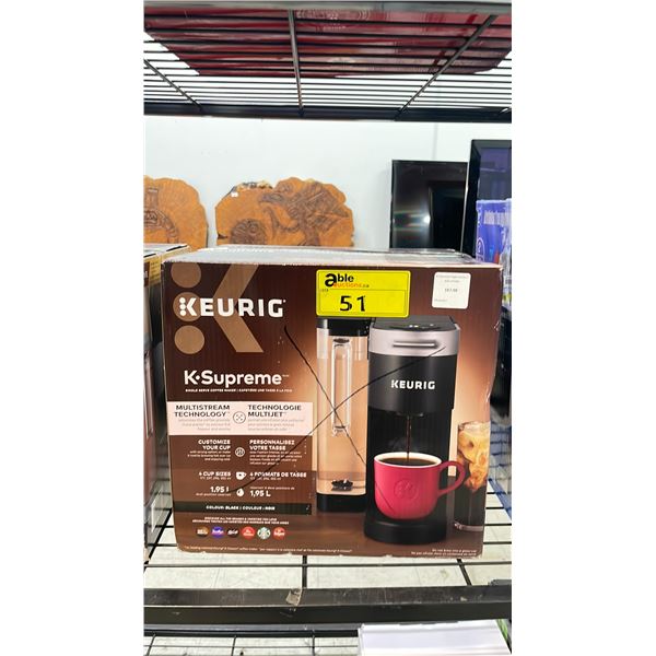 KEURIG K-SUPREME SINGLE SERVE COFFEE MAKER