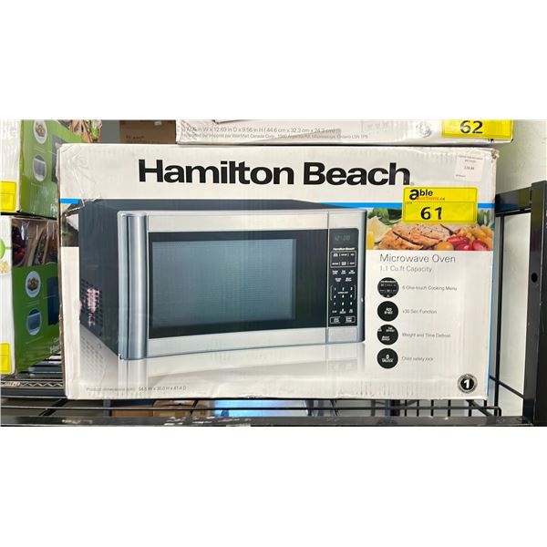 HAMILTON BEACH MICROWAVE OVEN 1.1 CU. FT.