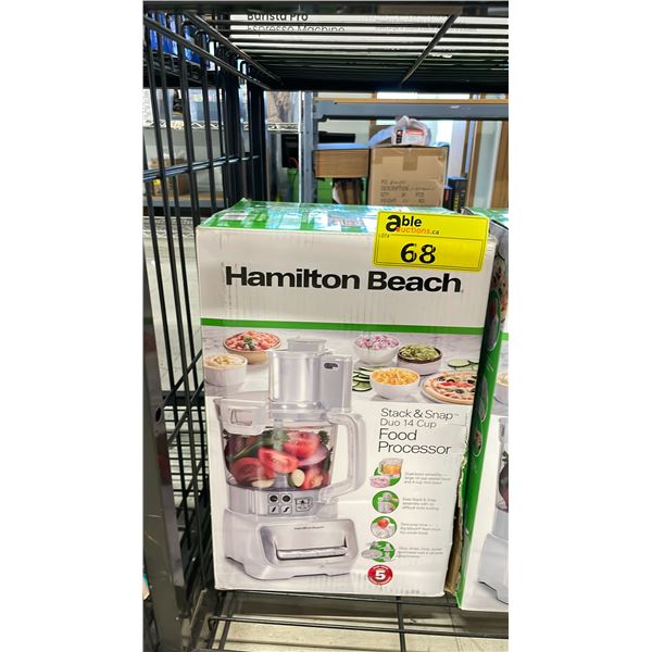 HAMILTON BEACH STACK & SNAP DUO 14 CUP FOOD PROCESSOR